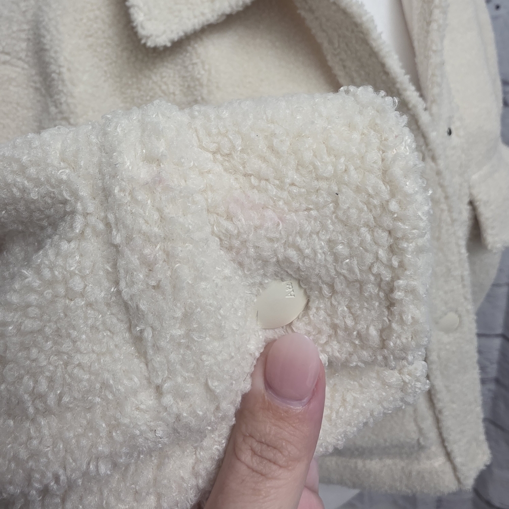 Abercrombie & Fitch Cream Sherpa Teddy Jacket Size Small - Picture 13 of 16